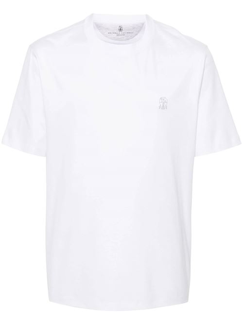 White cotton t-shirt Brunello Cucinelli | M0B138440CT489